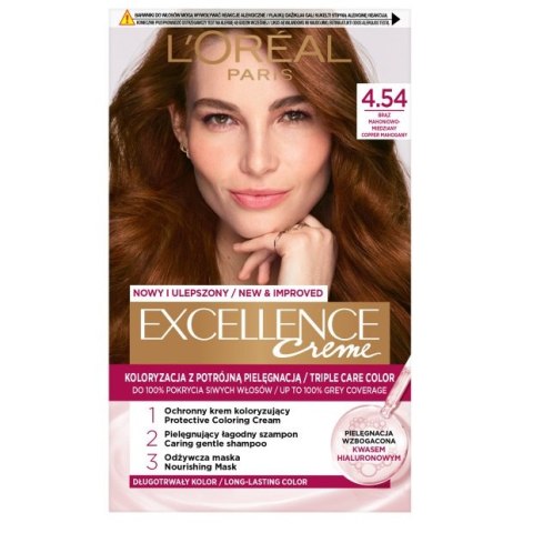 L'Oreal Paris Excellence Creme farba do włosów 4.54 Brąz Mahoniowo-Miedziany