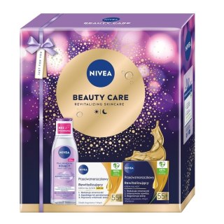 Nivea Beauty Care zestaw rewitalizujący krem na dzień SPF15 55+ 50ml + rewitalizujący krem na noc 55+ 50ml + kojący płyn micelarny 200