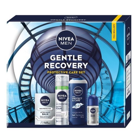 Nivea Men Gentle Recovery zestaw pianka do golenia 200ml + balsam po goleniu 100ml + żel pod prysznic 3w1 250ml + antyperspirant roll-