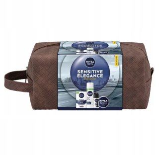 Nivea Men Sensitive Elegance zestaw łagodząca pianka do golenia 200ml + łagodzący balsam po goleniu 100ml + krem uniwersalny 100ml + a
