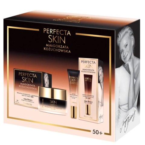 Perfecta Skin Małgorzata Kożuchowska 50+ zestaw ujędrniający krem na dzień i na noc 50ml + liftingująco-rozświetlający krem pod oczy i na