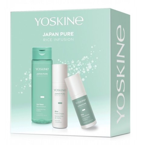 Yoskine Japan Pure Rice Infusion zestaw ryżowe serum do twarzy 30ml + ryżowy krem do twarzy 50ml + bogata ryżowa esencja do twarzy 200ml
