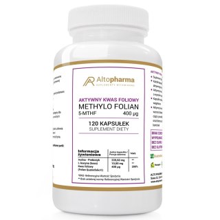 AltoPharma Aktywny Kwas Foliowy Methylo Folian 5-MTHF 400 mcg suplement diety 120 kapsułek