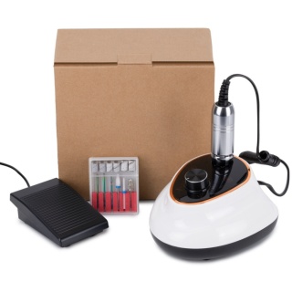 GNB Frezarka do Paznokci Biało-Czarna 65W + Zestaw Frezów + Nośnik