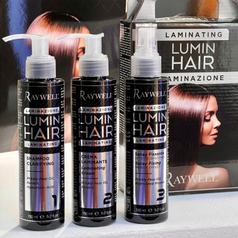 Raywell Lumin Hair Zestaw do zabiegu laminacji włosów 3x150ml