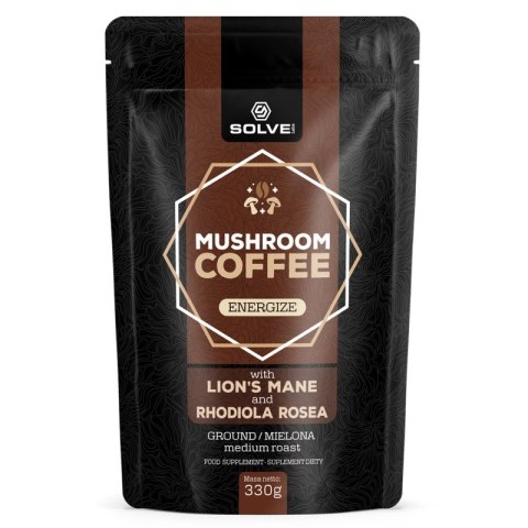 Solve Labs Mushroom Coffee kawa mielona arabica Lion's mane + Rhodiola 330g