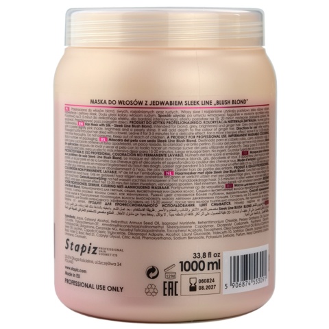 Stapiz Sleek Line Blush Blond Maska do Włosów Blond z Jedwabiem 1L