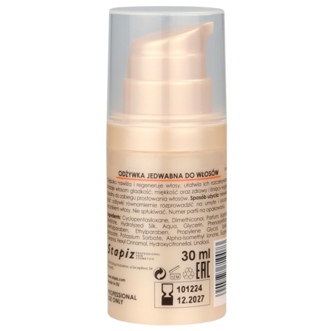 Stapiz Sleek Line Silk Odżywka Jedwabna do Włosów bez Spłukiwania 30ml