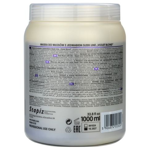 Stapiz Sleek Line Violet Blond Maska Neutralizująca do Włosów Blond 1000ml