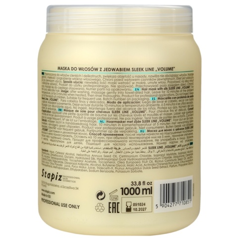 Stapiz Sleek Line Volume Maska Zwiększająca Objętość Włosów 1000ml