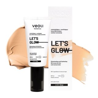 Veoli Botanica Let's Glow rozświetlająco-nawilżający krem BB do skóry suchej i normalnej 2.5 N Beige 30ml