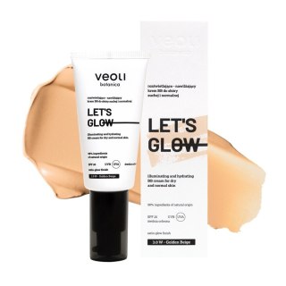 Veoli Botanica Let's Glow rozświetlająco-nawilżający krem BB do skóry suchej i normalnej 3.0 W Golden Beige 30ml