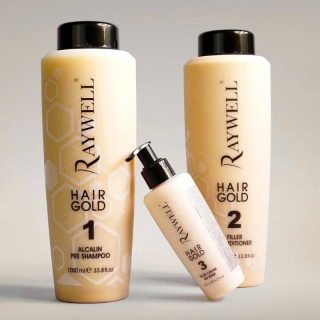 Zestaw Raywell Boto HairGold do Zabiegu Regeneracji Włosów Zniszczonych (2x1000ml 1x150ml)