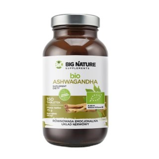 Big Nature Bio Ashwagandha suplement diety 150 tabletek