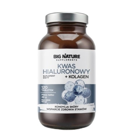Big Nature Kwas hialuronowy + Kolagen suplement diety 120 tabletek