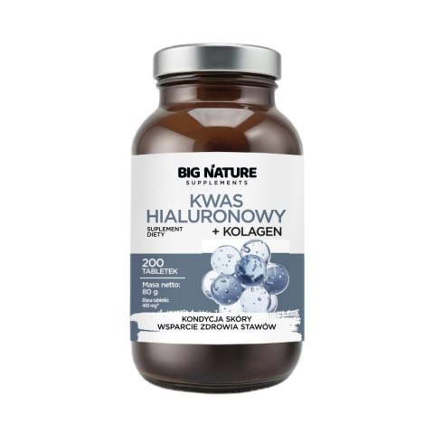 Big Nature Kwas hialuronowy + Kolagen suplement diety 200 tabletek