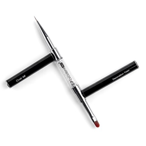 Excellent PRO Decoration pędzelek 2w1 z cyrkoniami Oval #4 7mm