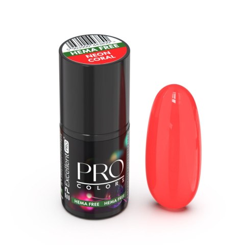 Excellent PRO Pro Colors Hema Free lakier hybrydowy 53 Neon Coral 7g