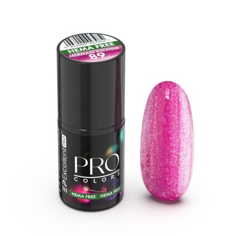 Excellent PRO Pro Colors Hema Free lakier hybrydowy 89 Mermaid Fuchsia 7g