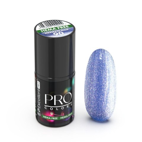 Excellent PRO Pro Colors Hema Free lakier hybrydowy 90 Mermaid Blue 7g