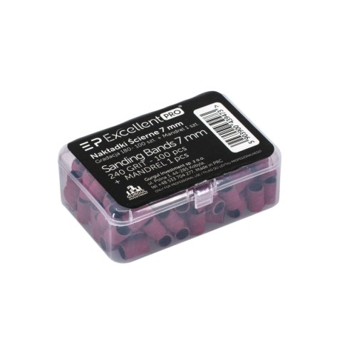 Excellent PRO Sanding Bands jednorazowe opaski ścierne o gradacji 240 z nośnikiem o średnicy 7mm 100szt