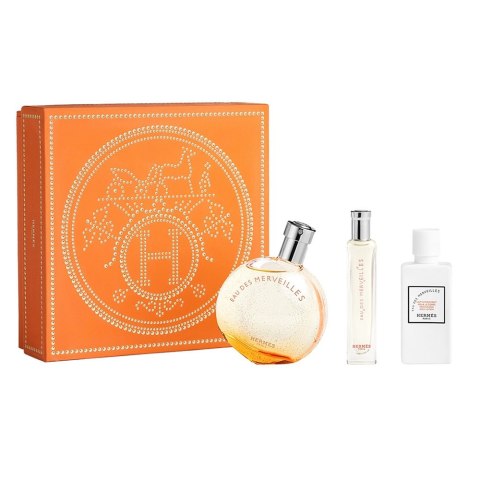 Hermes Eau Des Merveilles zestaw woda toaletowa spray 50ml + woda toaletowa spray 15ml + balsam do ciała 40ml