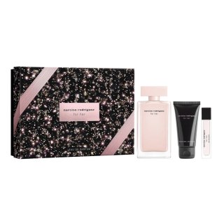 Narciso Rodriguez For Her zestaw woda perfumowana spray 100ml + woda perfumowana spray 10ml + balsam do ciała 50ml