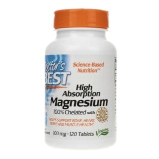 Doctor's Best High Absorption Magnesium 200mg suplement diety 120 tabletek