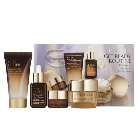 Estée Lauder Get Ready Routine Cleanse + Repair + Moisturize Starter zestaw oczyszczający żel do twarzy 30ml + krem-żel pod oczy 5ml + serum 