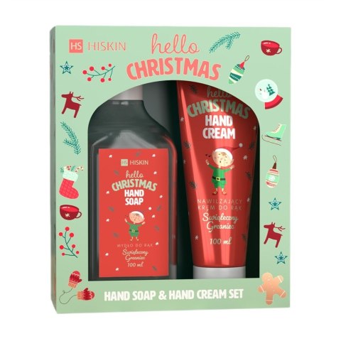 HiSkin Hello Christmas Świąteczny Grzaniec zestaw krem do rąk 60ml + mydło do rąk 200ml