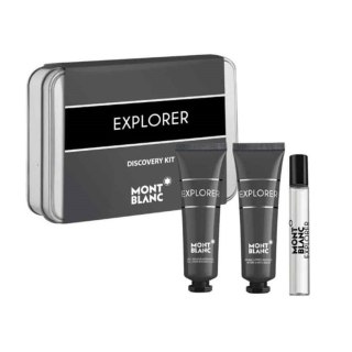 Mont Blanc Explorer zestaw miniatura wody perfumowanej spray 7.5ml + żel pod prysznic 30ml + balsam po goleniu 30ml