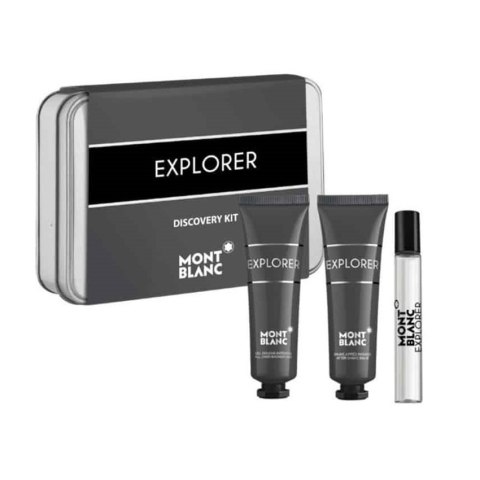 Mont Blanc Explorer zestaw miniatura wody perfumowanej spray 7.5ml + żel pod prysznic 30ml + balsam po goleniu 30ml