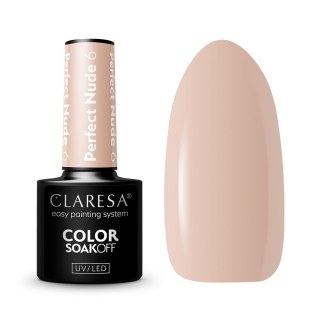 Claresa Color Soak Off UV/LED Perfect Nude lakier hybrydowy 6 5g