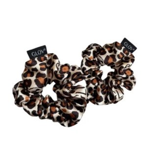 Glov Satin Scrunchies satynowe gumki do włosów M Cheetah 2szt