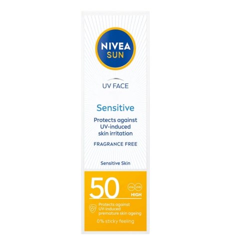 Nivea Sun Sensitive krem ochronny do twarzy dla skóry wrażliwej SPF50 50ml