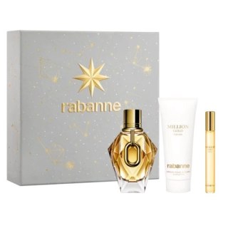 Paco Rabanne Million Gold For Her zestaw woda perfumowana spray 90ml + balsam do ciała 100ml + woda perfumowana spray 10ml