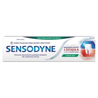 Sensodyne Nadwrażliwość & Dziąsła Caring Mint pasta do zębów z fluorkiem 75ml