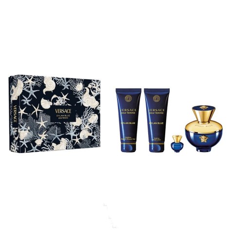 Versace Dylan Blue Pour Femme zestaw woda perfumowana spray 100ml + żel pod prysznic 100ml + balsam do ciała 100ml + miniatura wody perf