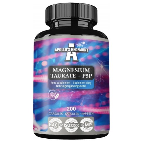Apollo's Hegemony Magnesium Taurate + P5P suplement diety 200 kapsułek