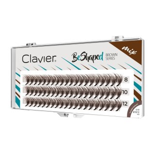 Clavier BeShaped Brown kępki rzęs skręt B 10D mix 8/10/12mm