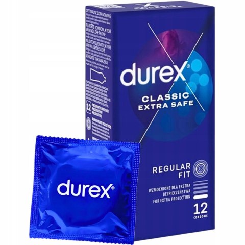 Durex Classic Extra Safe prezerwatywy wzmocnione dla ekstra bezpieczeństwa 12szt