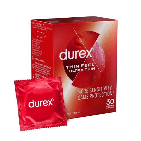 Durex Feel Thin Ultra super cienkie prezerwatywy lateksowe 30szt