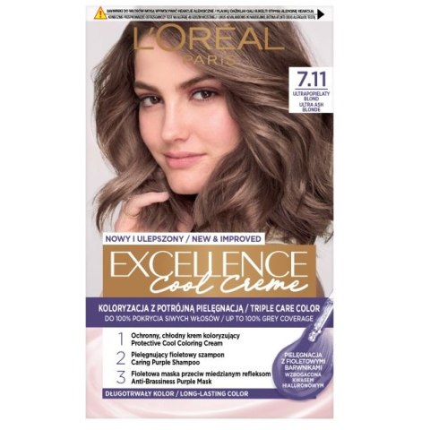 L'Oreal Paris Excellence Cool Creme farba do włosów 7.11 Ultrapopielaty Blond