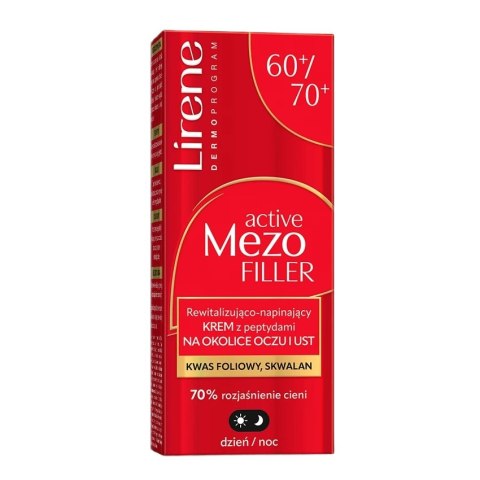 Lirene Active Mezo Filler rewitalizująco-napinający krem z peptydami na okolicę oczu i ust 60/70+ 15ml