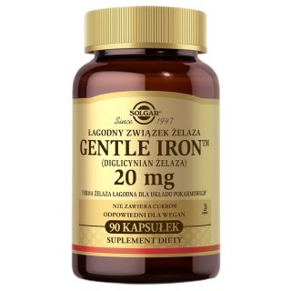 Solgar Gentle Iron (diglicynian żelaza) 20 mg suplement diety 90 kapsułek