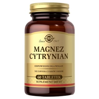 Solgar Magnez Cytrynian suplement diety 60 tabletek
