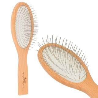 Gorgol Drewniana szczotka do włosów z metalowymi igłami z kulką 7R