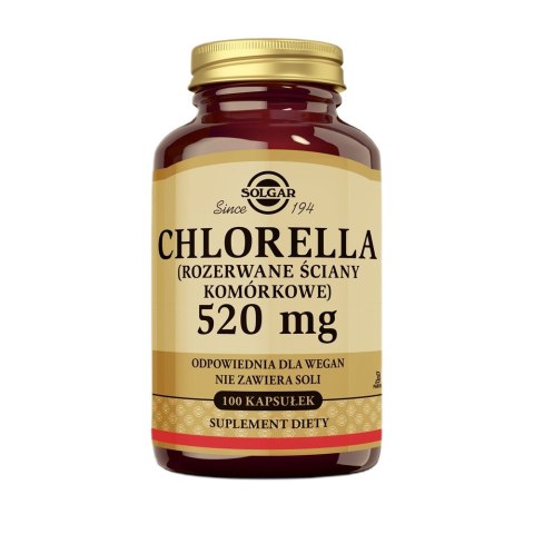 Solgar Chlorella 520mg suplement diety 100 kapsułek