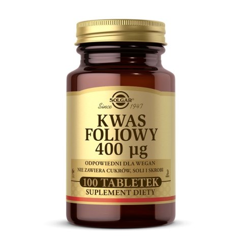 Solgar Kwas Foliowy 400mcg suplement diety 100 tabletek