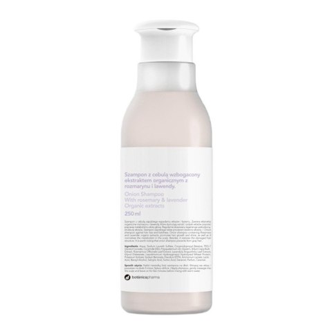 Botanicapharma Szampon z cebulą wzbogacony ekstraktem organicznym z rozmarynu i lawendy 250ml